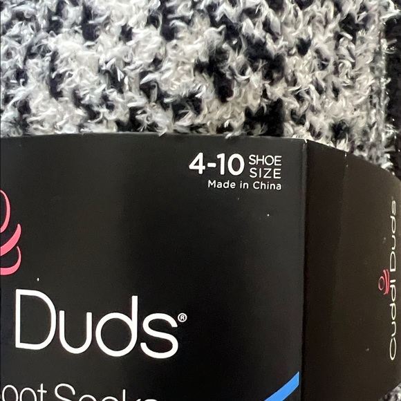 Cuddl Duds Black, White, and Pink Plushfill Socks - Picture 4 of 6